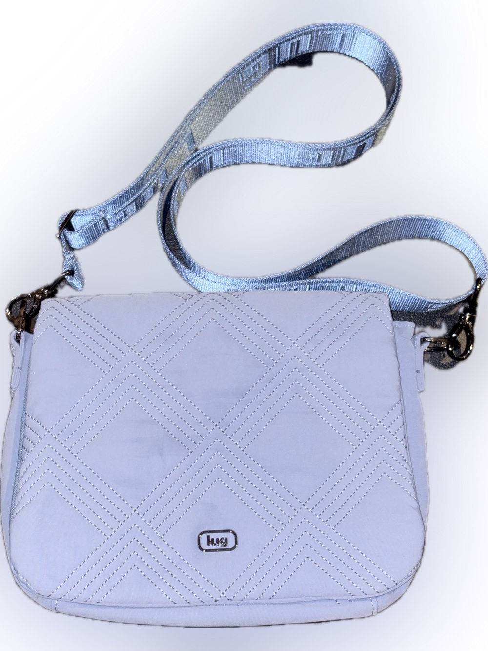 Lug Wink CloudGo Crossbody Bag - Periwinkle Blue Quilted Travel Purse